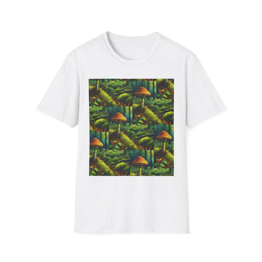 Forest Mushroom Graphic Unisex T-Shirt, Nature Lover Tee, Outdoor Adventure Apparel, Eco-Friendly Gift, Vintage Style Clothing