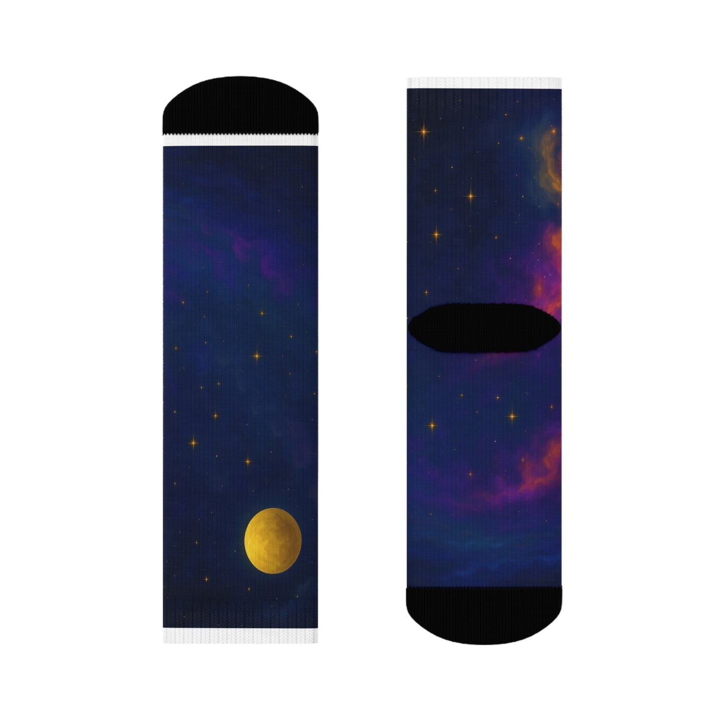 Celestial Crew Socks - Cosmic Space Design, Galaxy Print, Comfortable Fashion, Gift for stargazers, Astronaut Fans