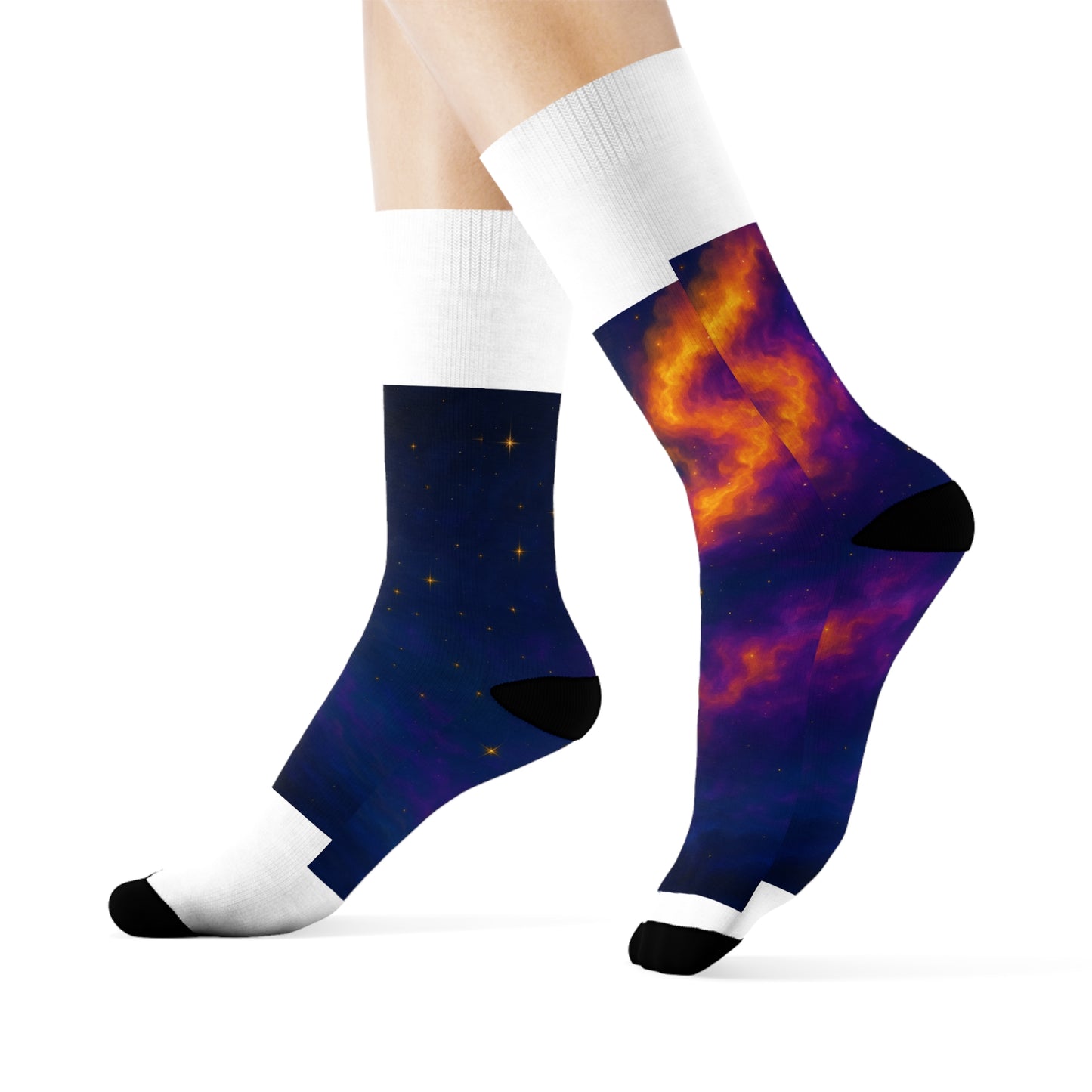 Celestial Crew Socks - Cosmic Space Design, Galaxy Print, Comfortable Fashion, Gift for stargazers, Astronaut Fans